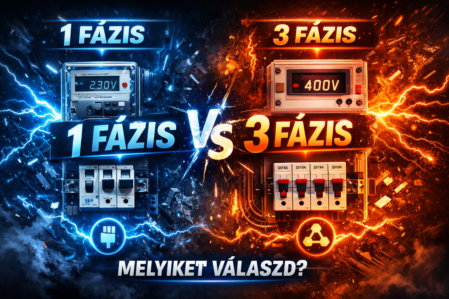 1 fázis vs 3 fázis összehasonlítás – mikor melyik elektromos rendszer a megfelelő választás?