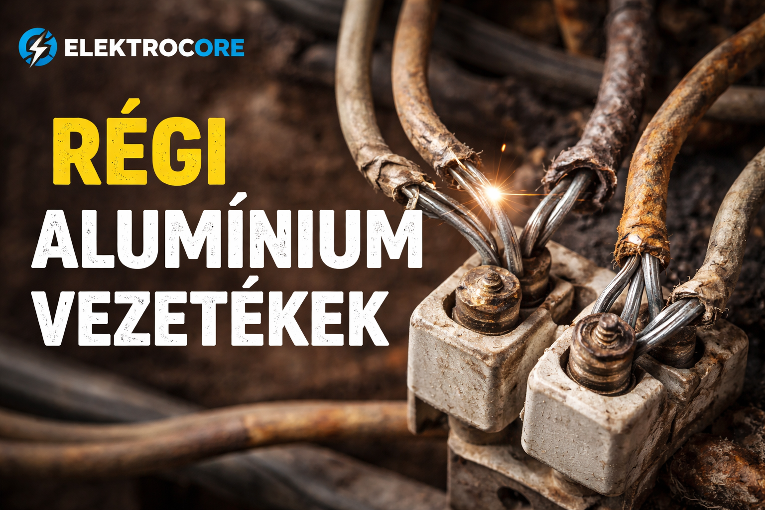 régi alumínium vezeték elektromos hálózat falban