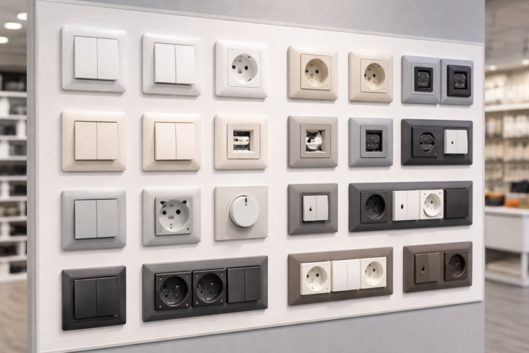 modern villanykapcsoló és konnektor villamos szerelvény