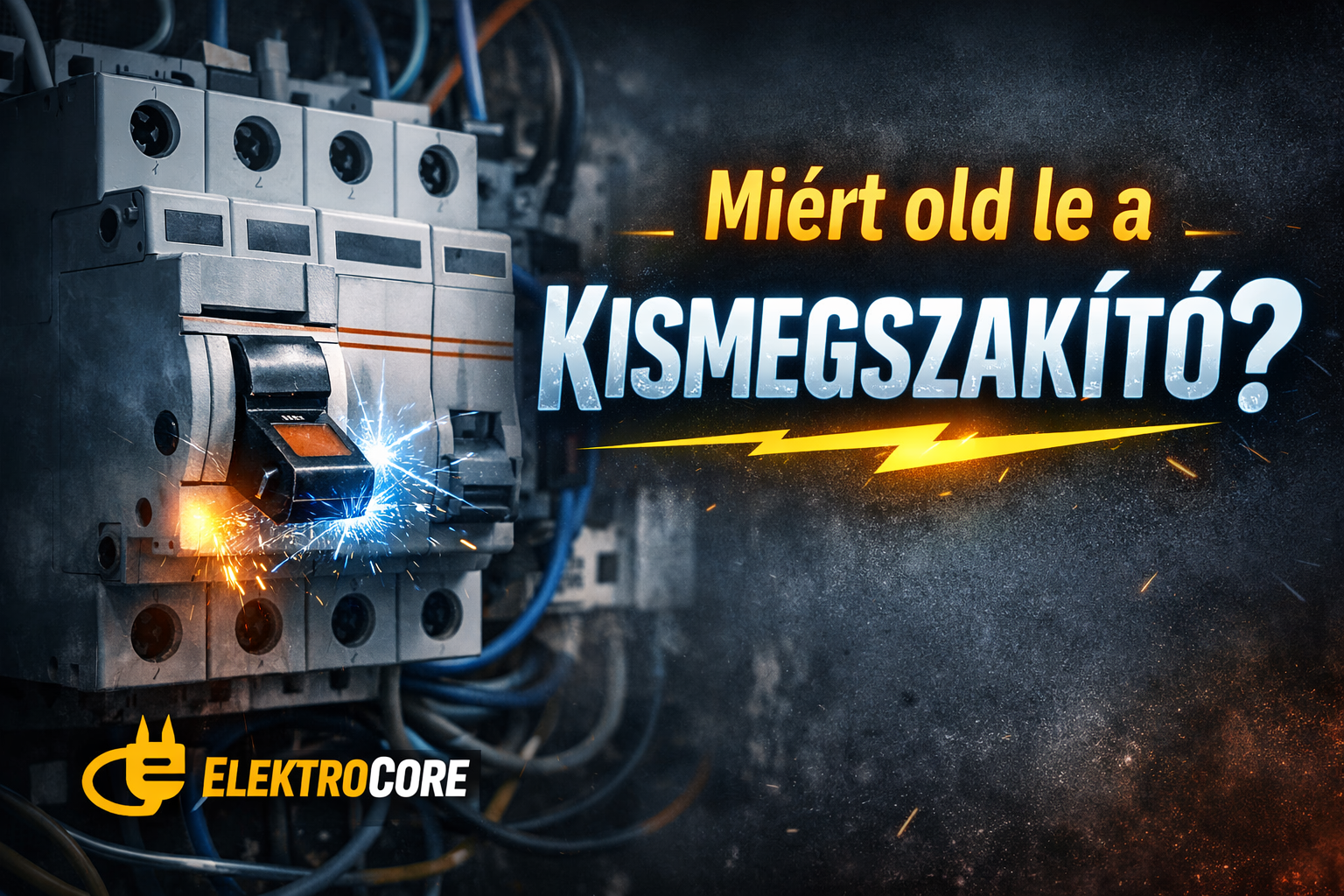 Leoldott kismegszakító szikrázással elektromos hibára utalva biztosítéktáblában